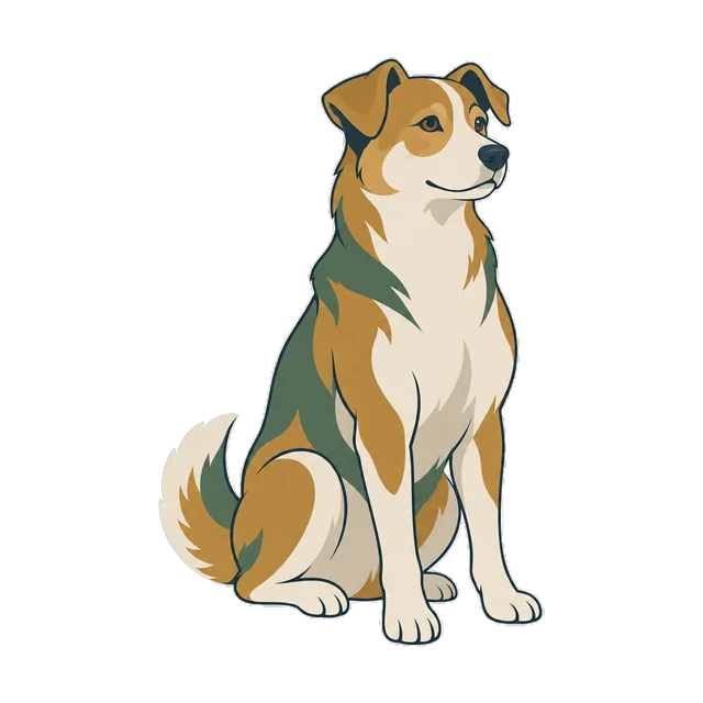 Illustration of a dog, the eleventh animal of the Chinese zodiac